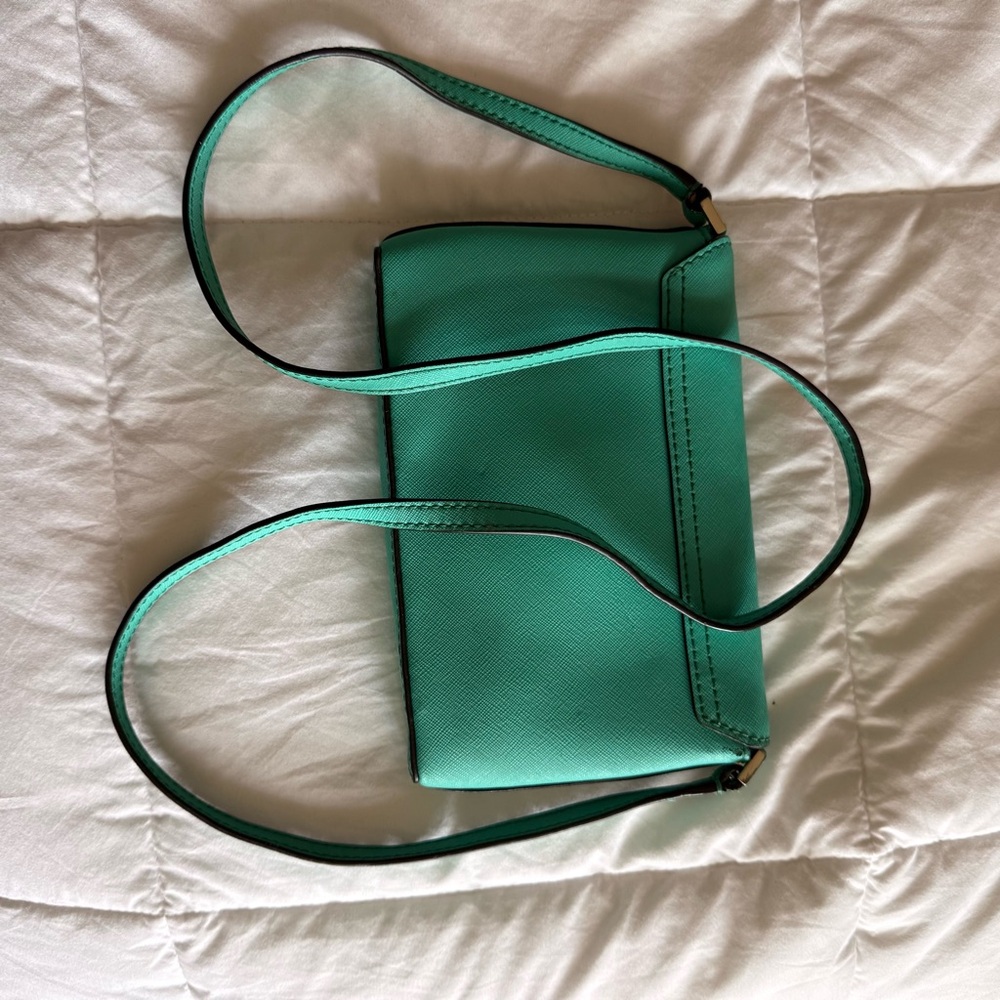 Kate Spade New York Teal Saffiano Leather Crossbody Wallet Clutch - Picture 8 of 11